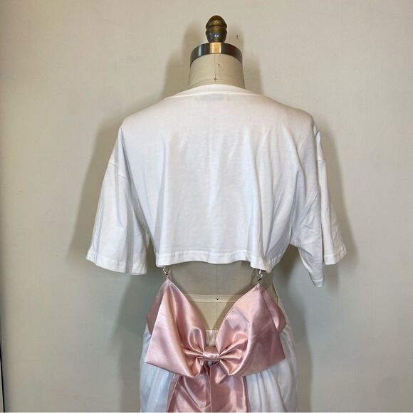 Ozlana Australia white cotton dress with bow  📦 - Picture 8 of 15